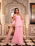 Wedding Wear Baby Pink Georgette Sharara Set for Women | Designer Salwar Kameez For Women