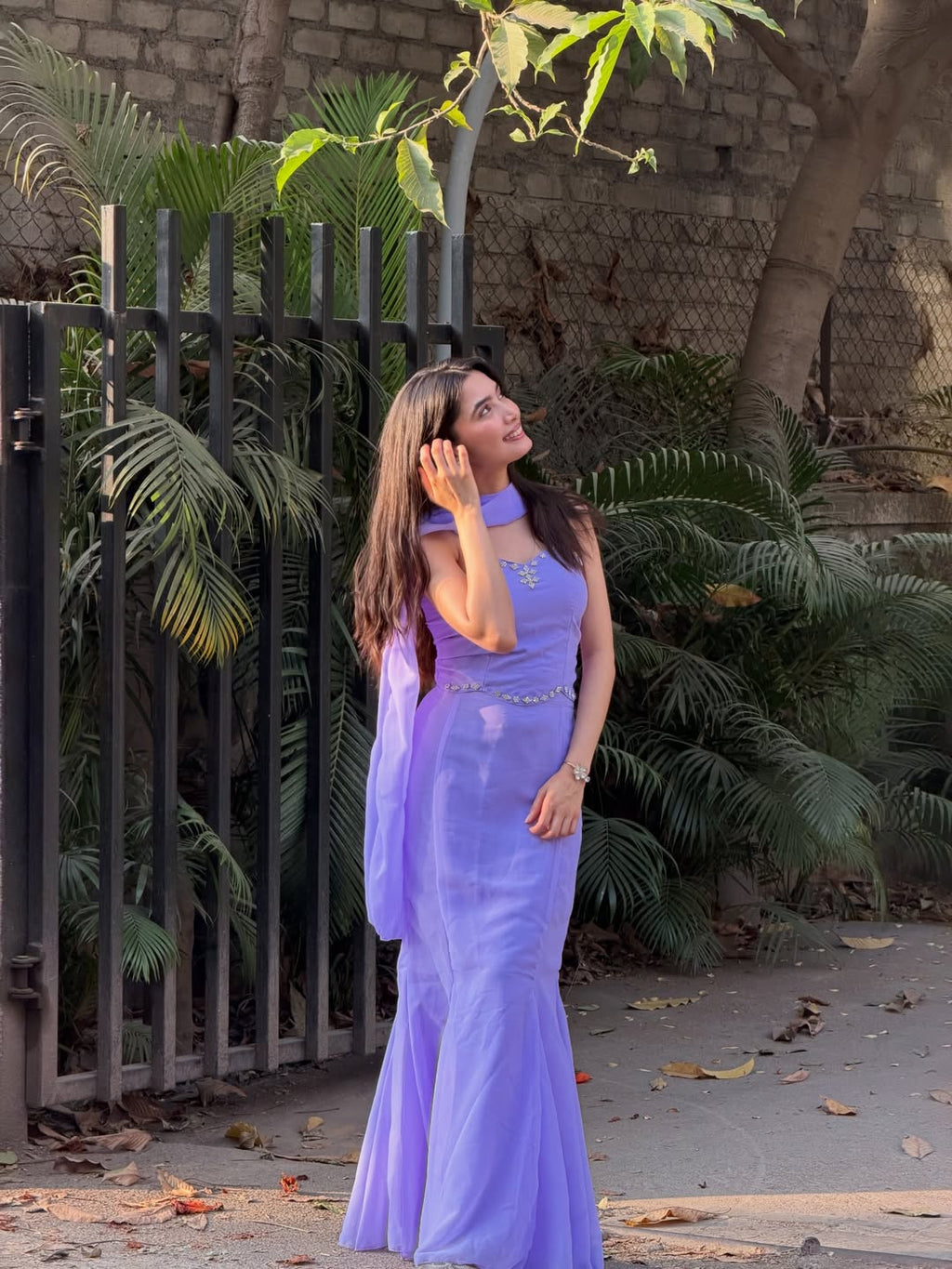 Party Wear Lavender Color Marmaid Georgette Fish Cut Lehenga | Mermaid Lehenga For Women