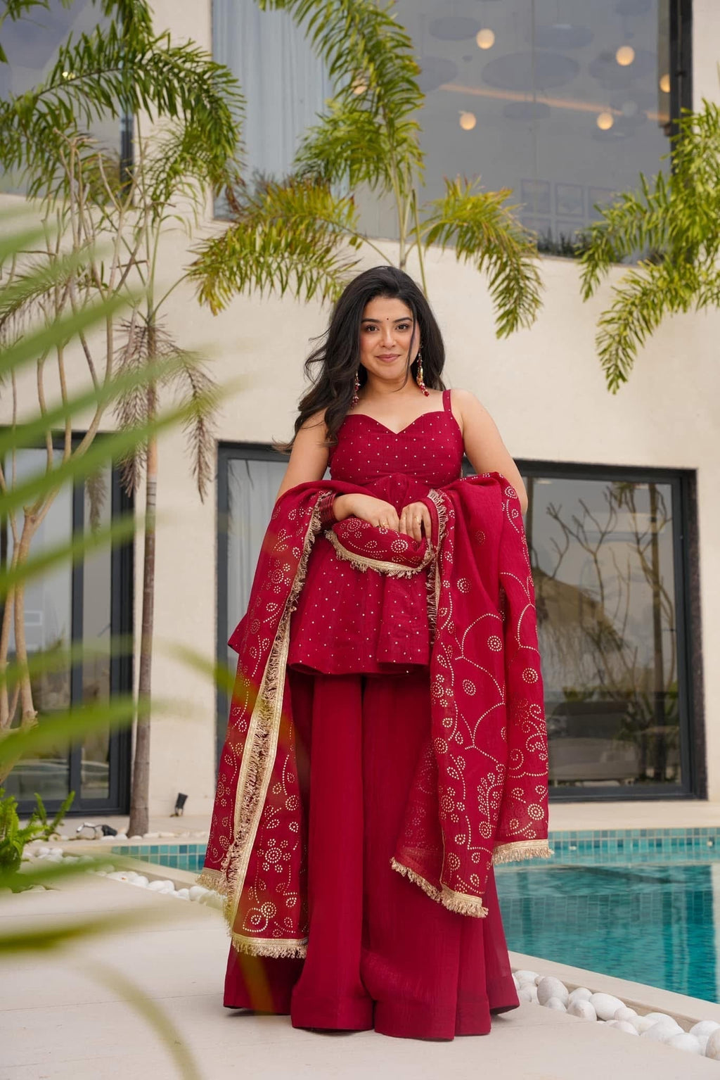 Modern Festive & Wedding Wear Kurta Palazzo Sharara Set For Women