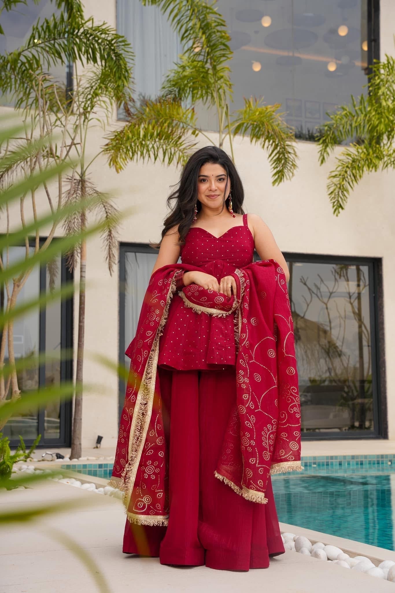 Modern Festive & Wedding Wear Kurta Palazzo Sharara Set For Women