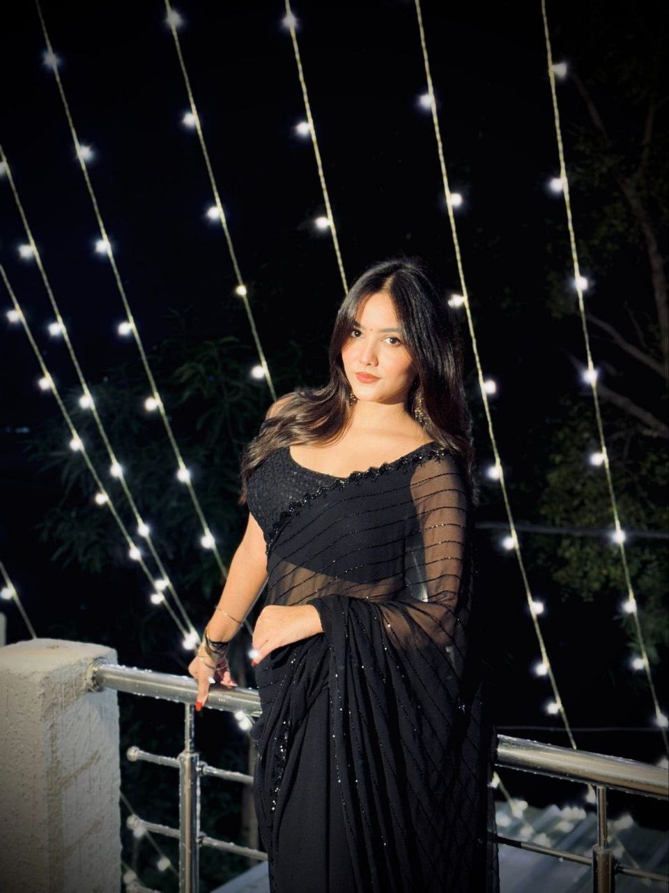 Party Wear Divine Black Sequence & Beadwork Festive Georgette Saree | Party Wear Saree For Women