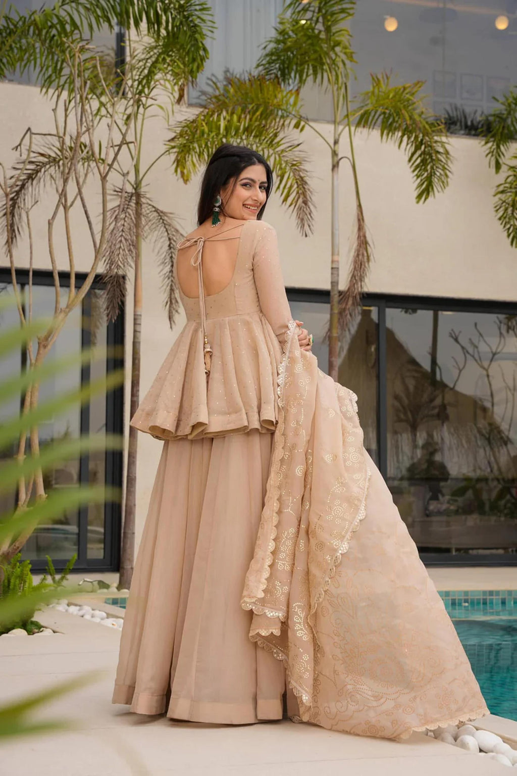 Modern Festive & Wedding Wear Kurta Palazzo Sharara Set For Women