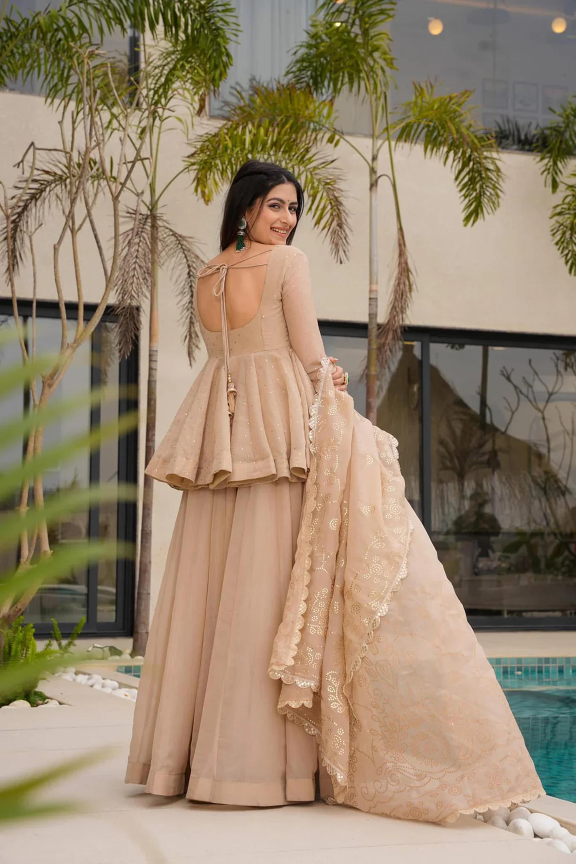 Modern Festive & Wedding Wear Kurta Palazzo Sharara Set For Women