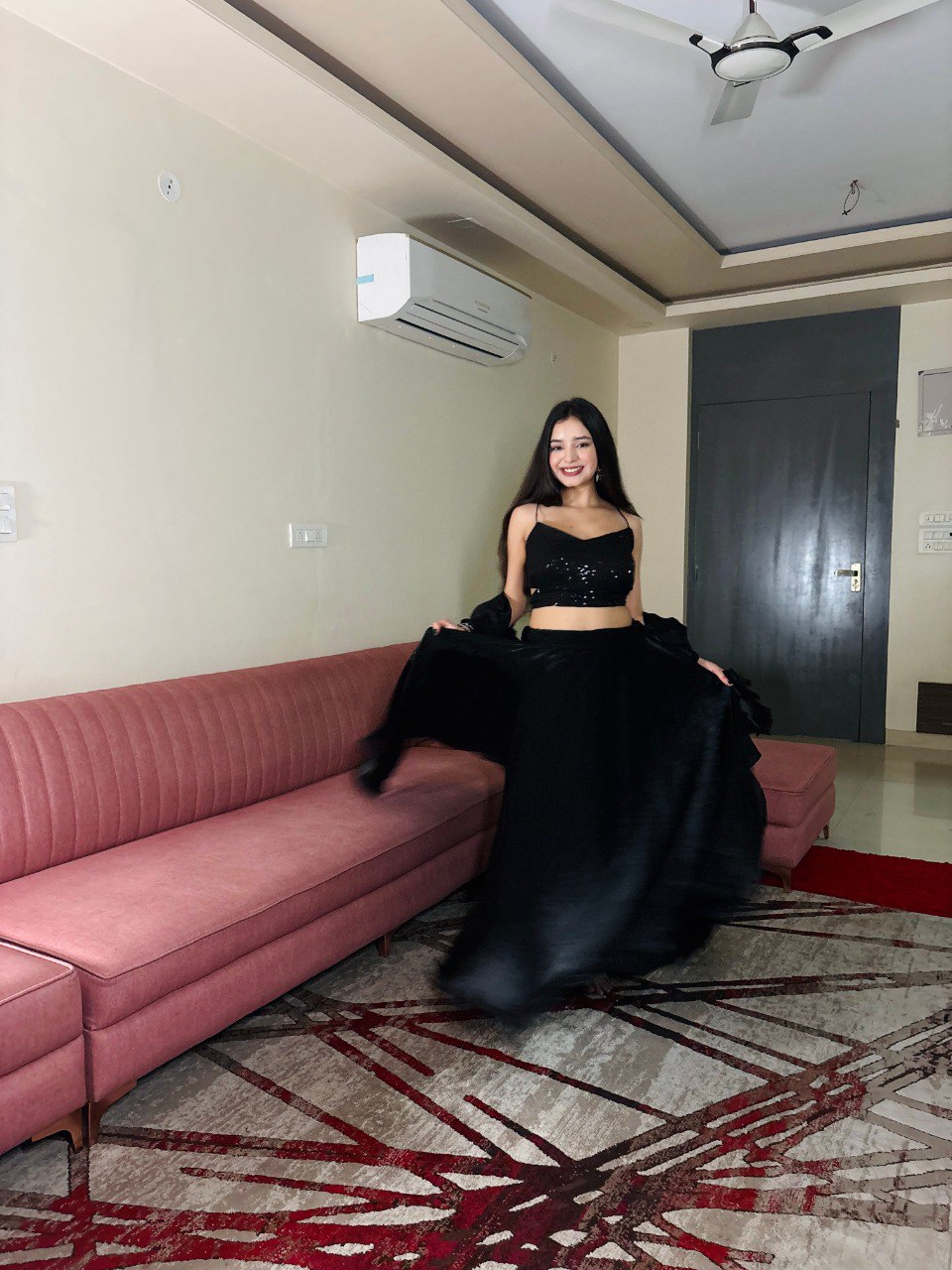 Party Wear Black Color Soft Georgette Sequence Lehenga Choli