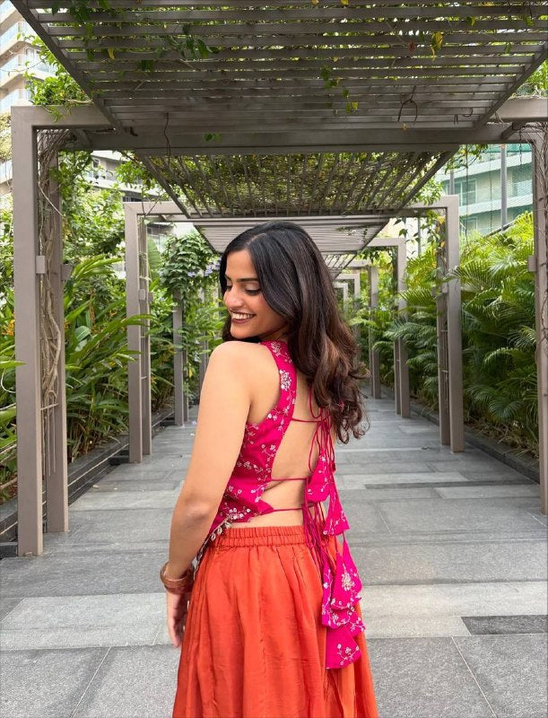 Capturing Joy in Vibrant Orange Attire | Sharara Set For Women