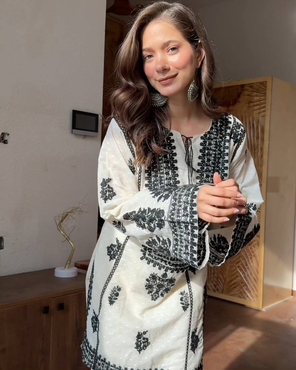 Elegant Harmony in Black and White | Sharara Set For Women