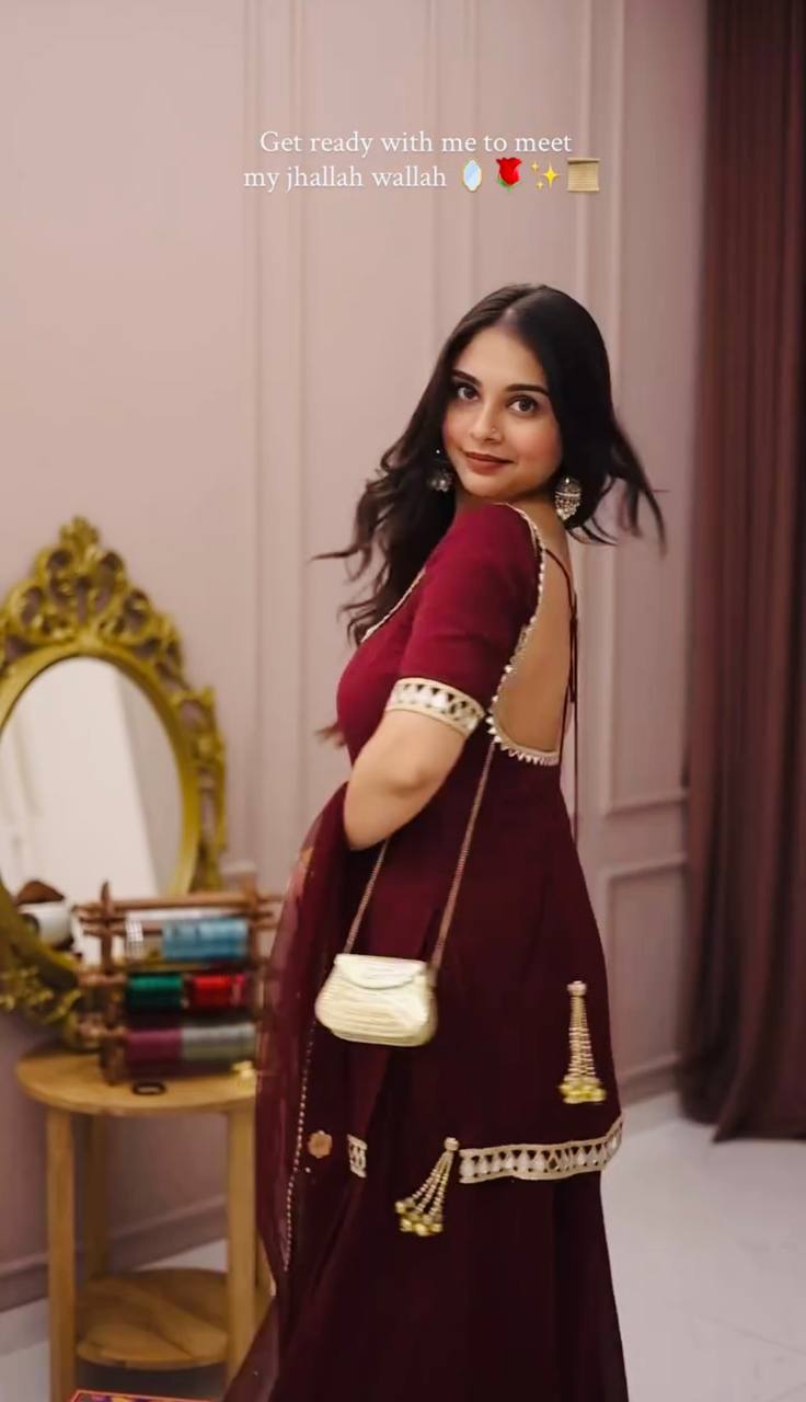 Timeless Beauty in Maroon Dress | Sharara Set For Women