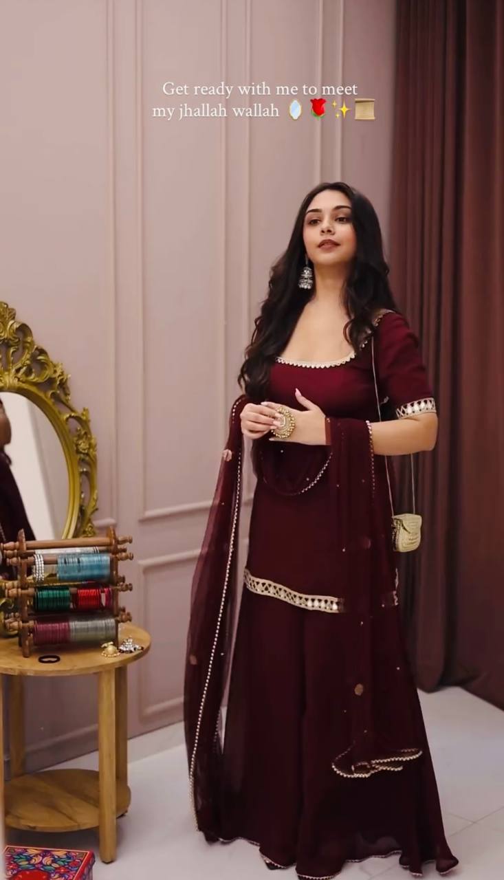 Timeless Beauty in Maroon Dress | Sharara Set For Women