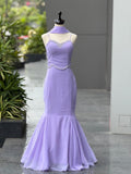 Party Wear Lavender Color Marmaid Georgette Fish Cut Lehenga