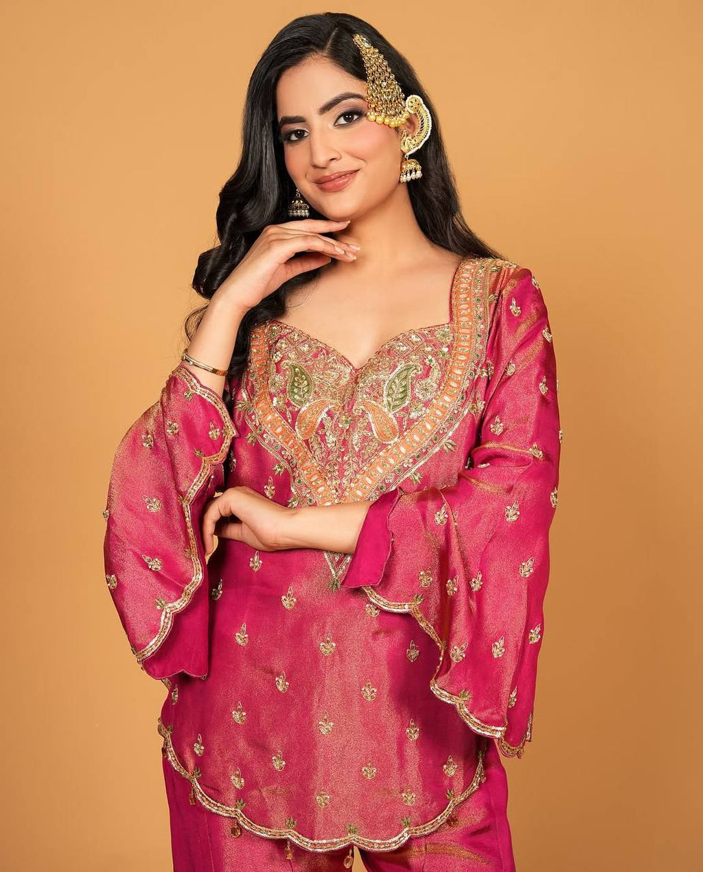 Wedding Wear Embroidered Sharara Suit Set