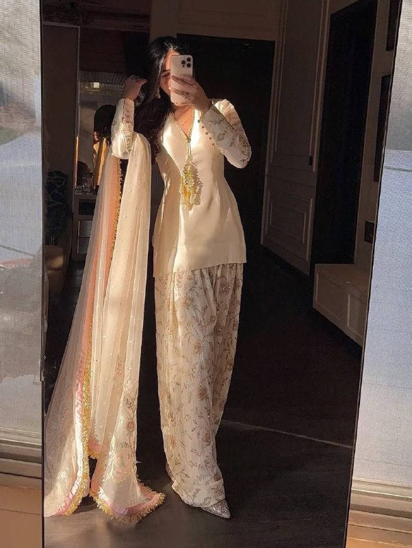 Sophisticated Style: Chic Traditional Outfit | Sharara Set For Women