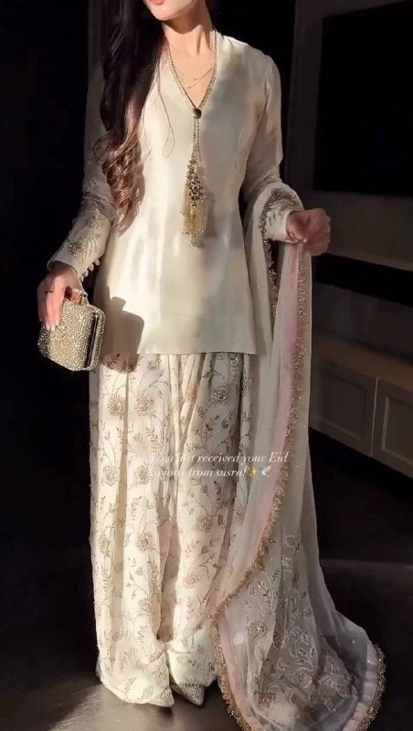 Sophisticated Style: Chic Traditional Outfit | Sharara Set For Women