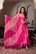 Blush Pink Mirror Work Anarkali Suit Set for Women | Farewell, Sangeet & Wedding Guest Outfit