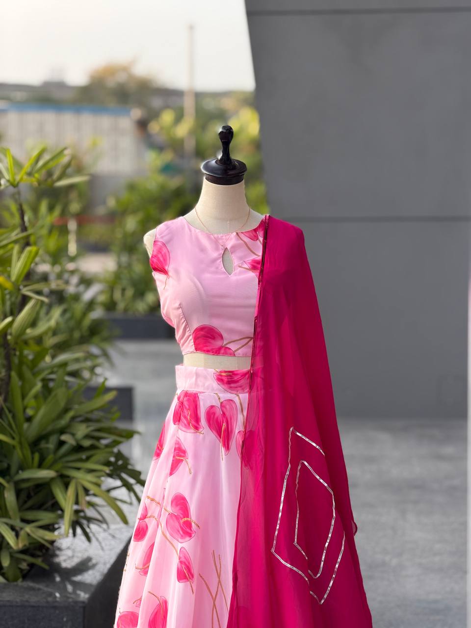 Exclusive Pink Color Jimmy Organza Silk Lehenga Choli