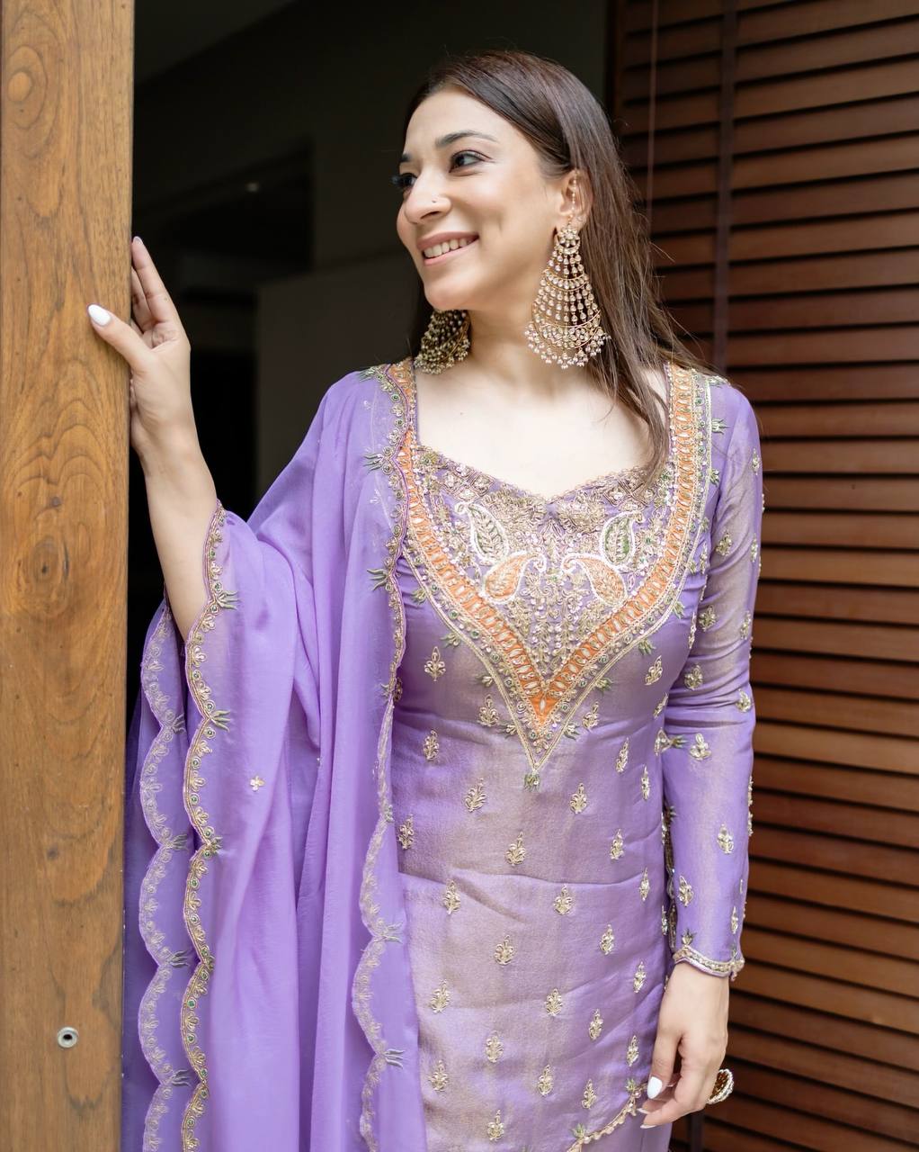 Wedding Wear Embroidered Sharara Suit Set