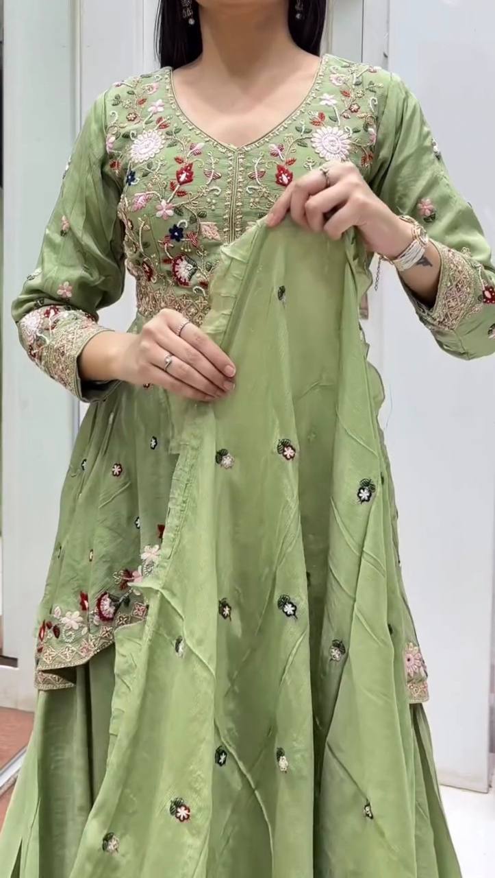 Designer Indo-Western sharara Suit Set for Women – Sequin Embroidered Rangoli Silk Outfit with Dupatta | Party Wear for Wedding, Sangeet & Farewell