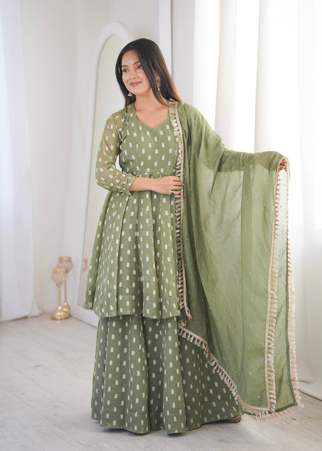 Radiant Charm: Flowing  Dress Delight | Sharara Set For Women