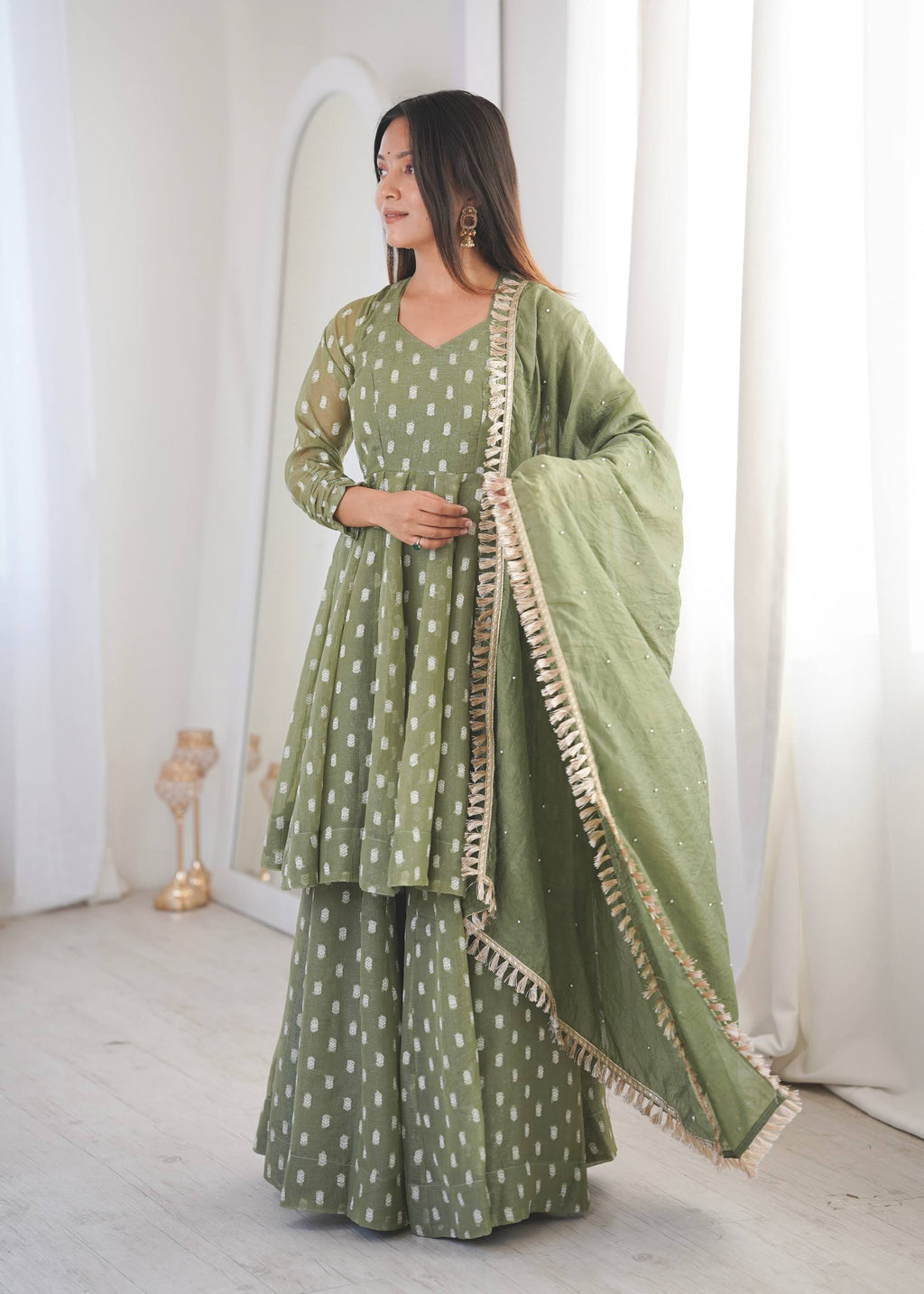 Radiant Charm: Flowing  Dress Delight | Sharara Set For Women