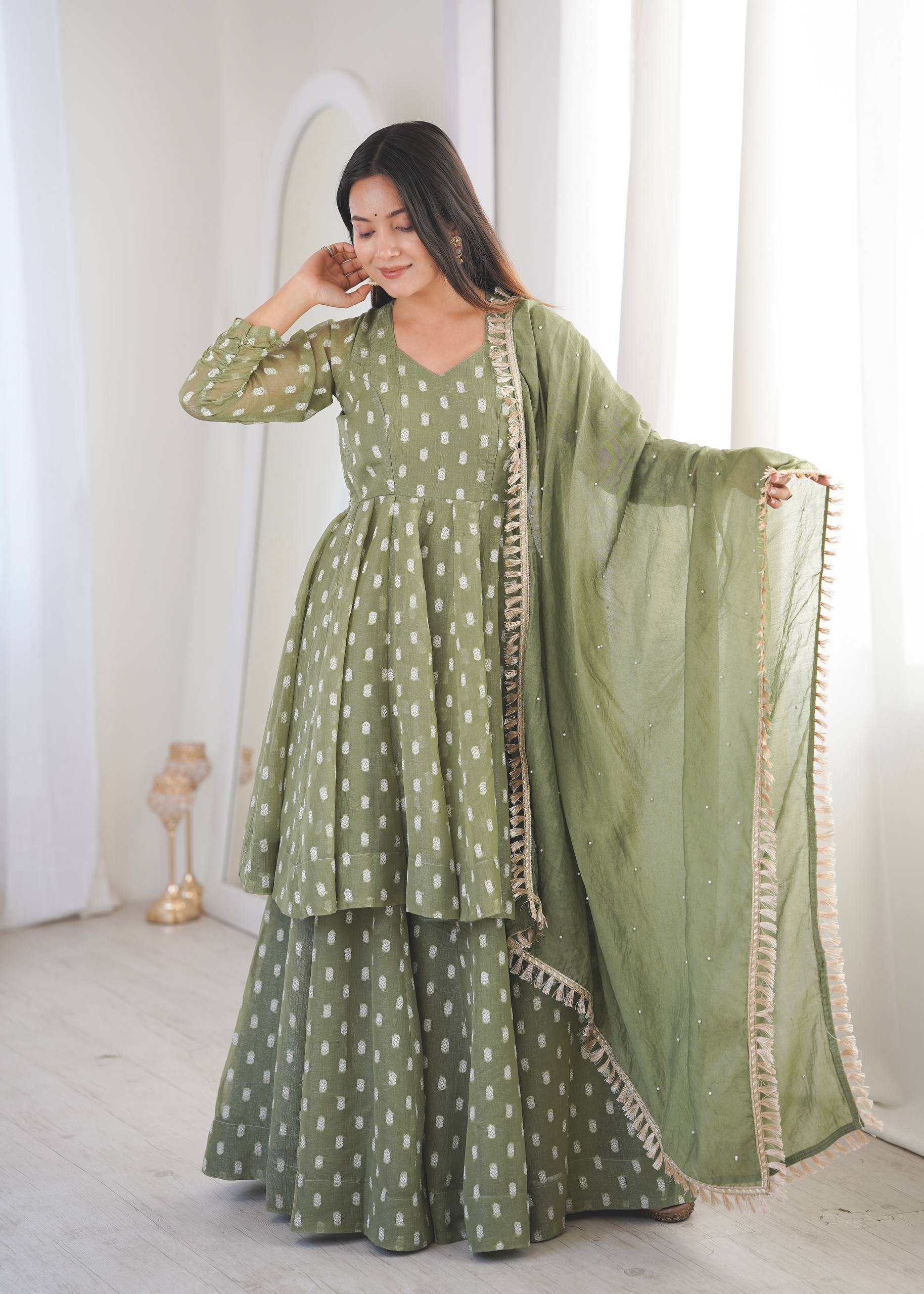 Radiant Charm: Flowing  Dress Delight | Sharara Set For Women