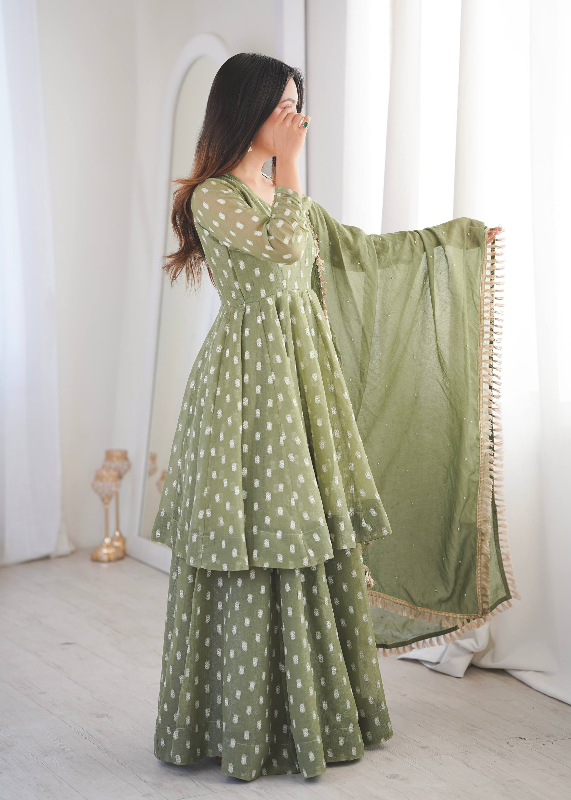 Radiant Charm: Flowing  Dress Delight | Sharara Set For Women