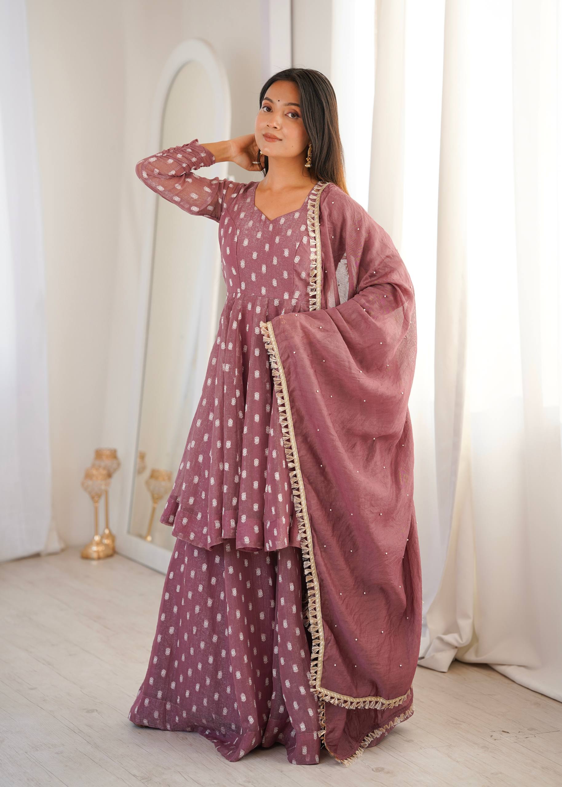 Radiant Charm: Flowing  Dress Delight | Sharara Set For Women