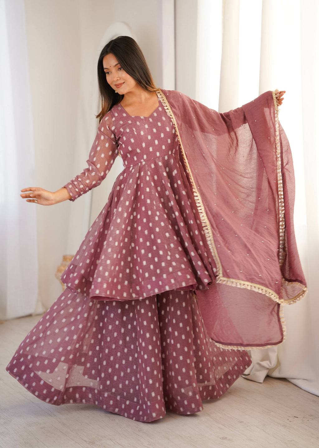 Radiant Charm: Flowing  Dress Delight | Sharara Set For Women