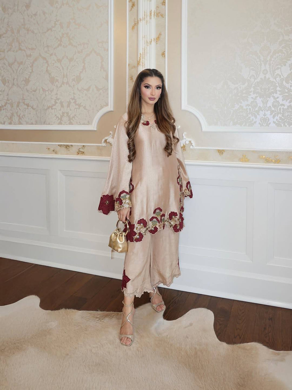 Elegant Blossom Silk Ensemble for Every Occasion | Sharara Set For Women
