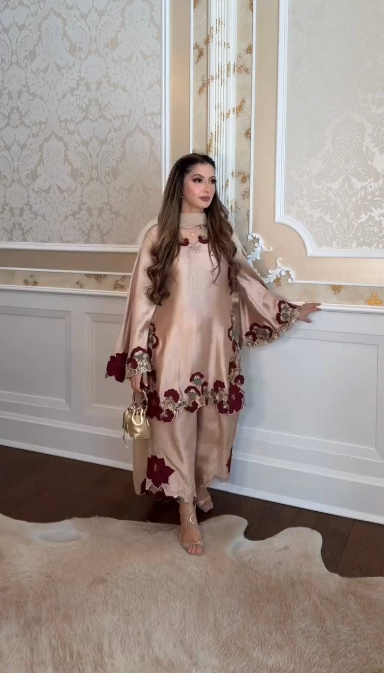 Elegant Blossom Silk Ensemble for Every Occasion | Sharara Set For Women