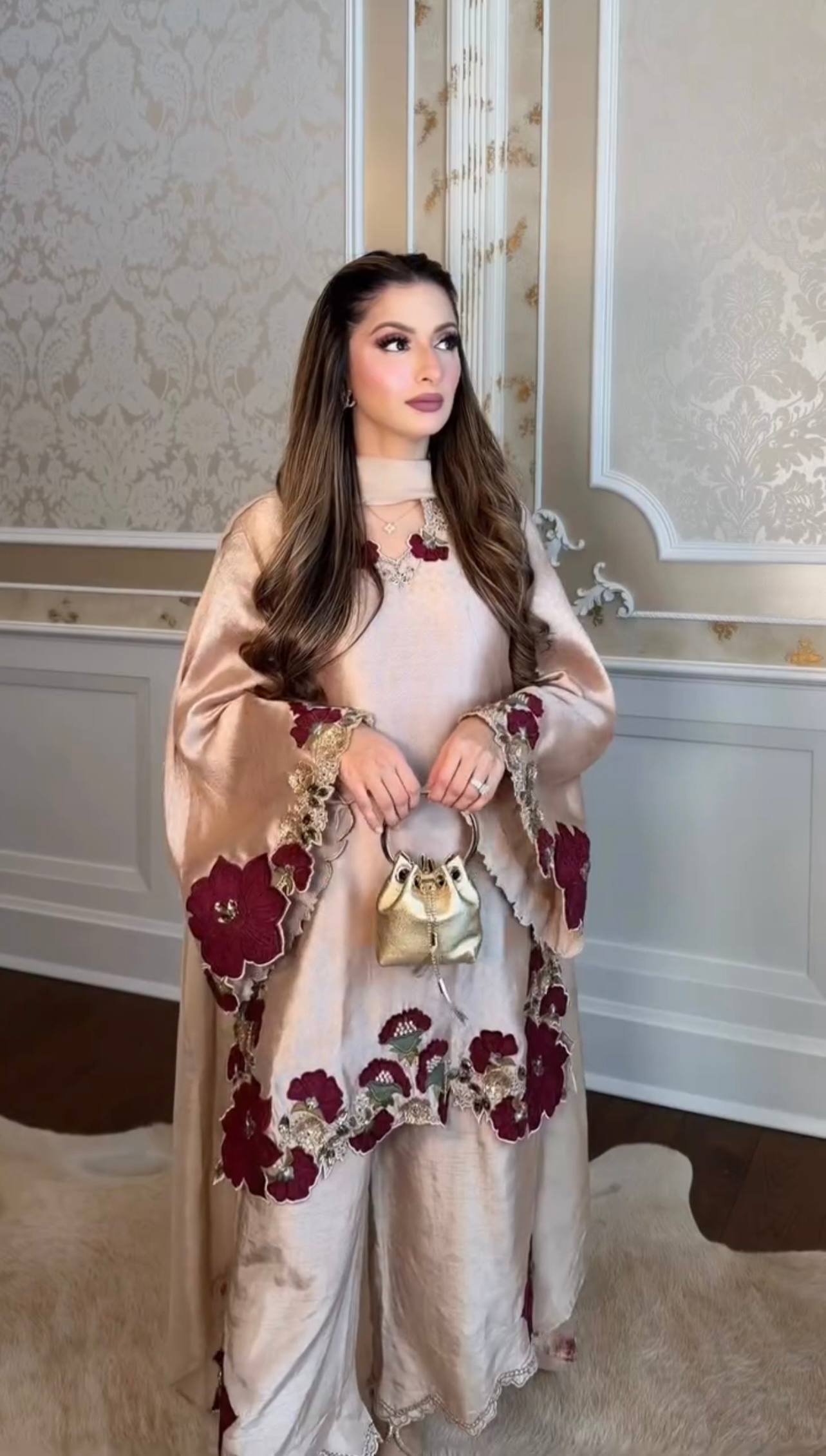 Elegant Blossom Silk Ensemble for Every Occasion | Sharara Set For Women