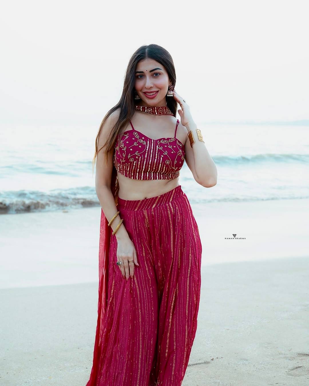 Party Wear Pink Color Faux Georgette Sequence Work Lehenga Choli