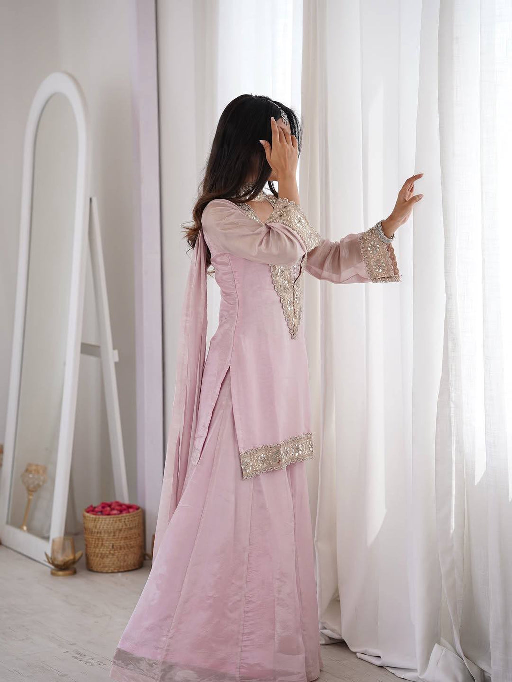 Elegant Pink Ethnic Ensemble | Sharara Set For Women