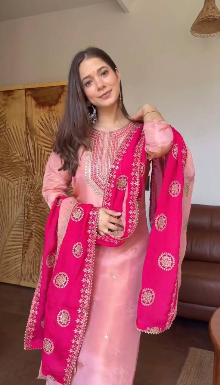 Radiant Pink Attire for Festive Moments | Sharara Set For Women