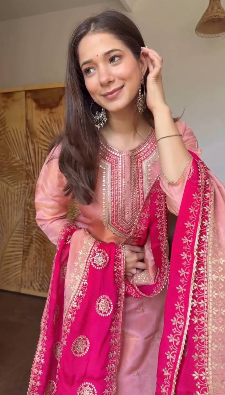 Radiant Pink Attire for Festive Moments | Sharara Set For Women