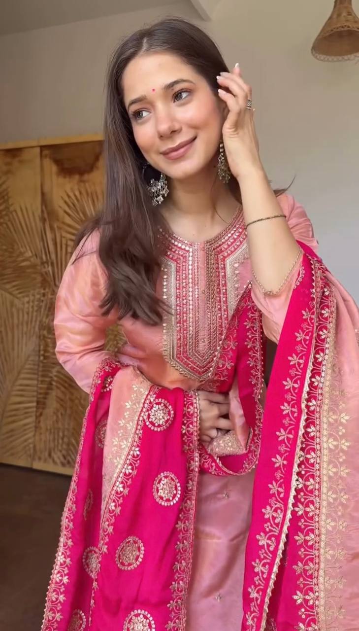 Radiant Pink Attire for Festive Moments | Sharara Set For Women