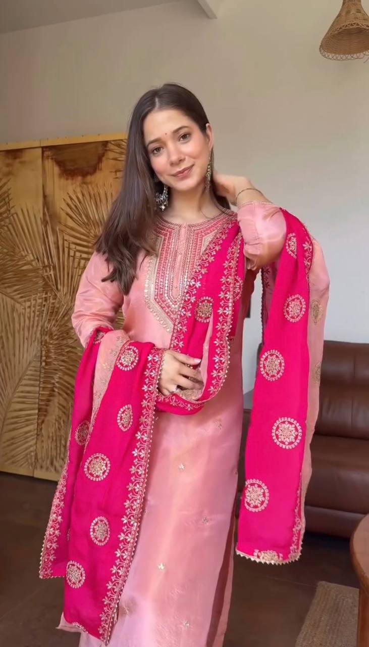 Radiant Pink Attire for Festive Moments | Sharara Set For Women