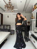 Classic 90's Style Black Fish Cut Full Stitched Lehenga For Party Wear & Cocktail Function