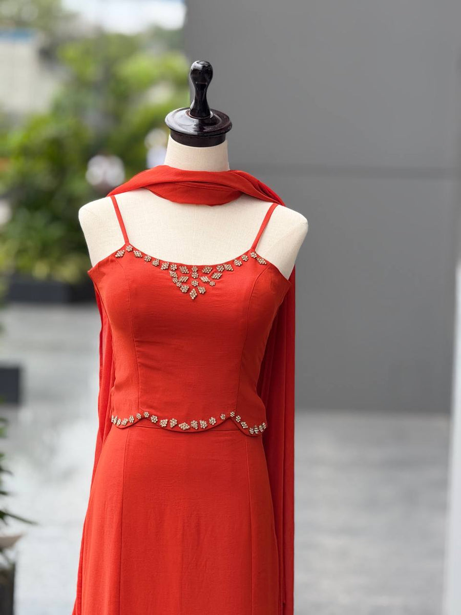 90's Style Iconic Red Fish Cut Fully Stitched Lehenga Choli | Fish Cut Lehenga For Women | Mermaid Lehenga For Women