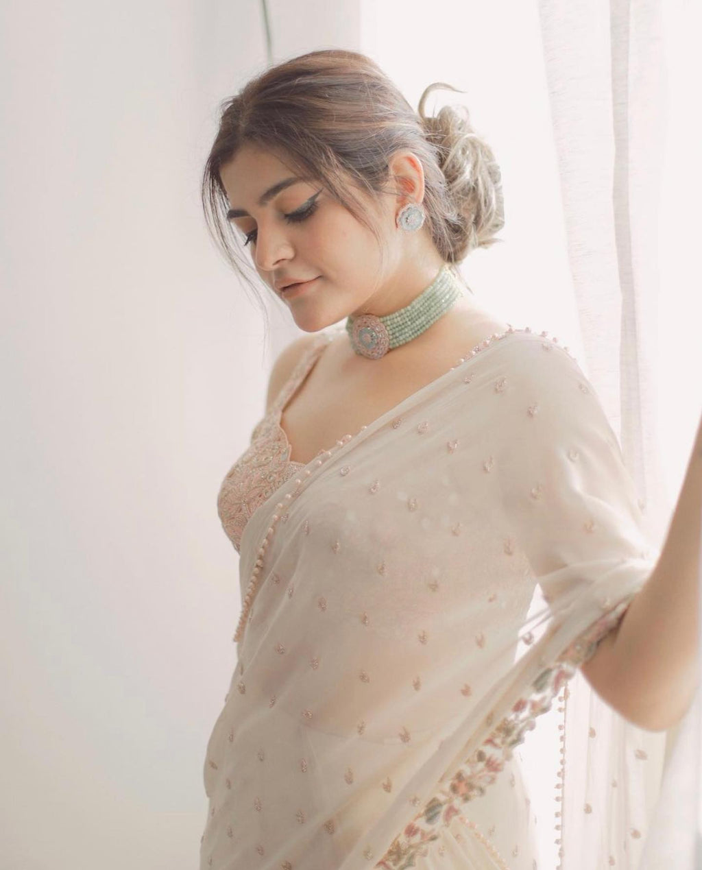 Party Wear Real Mirror Work Ruffle Ready To Wear Saree For Wedding | Ruffle Saree For Women