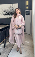 Blush Pink Embroidered Farshi Salwar Suit Set for Women | Designer Party Wear Pakistani Style Suit