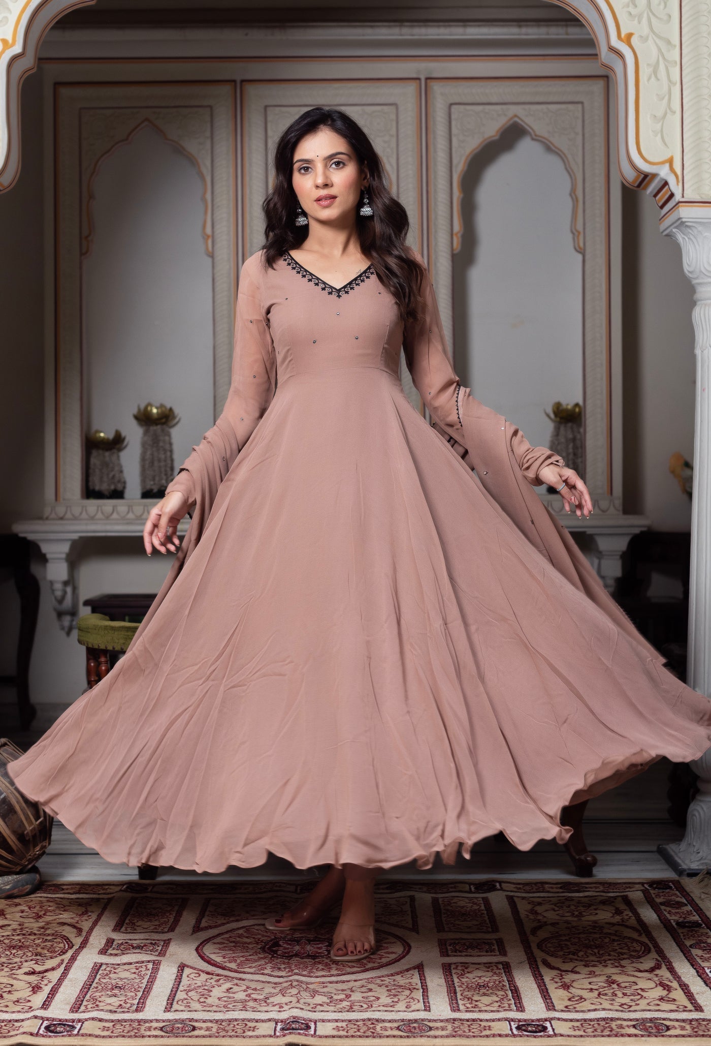 Lavish Embroidery Thread Work Anarkali Suit Set with Dupatta | Anarkali Suit For Women