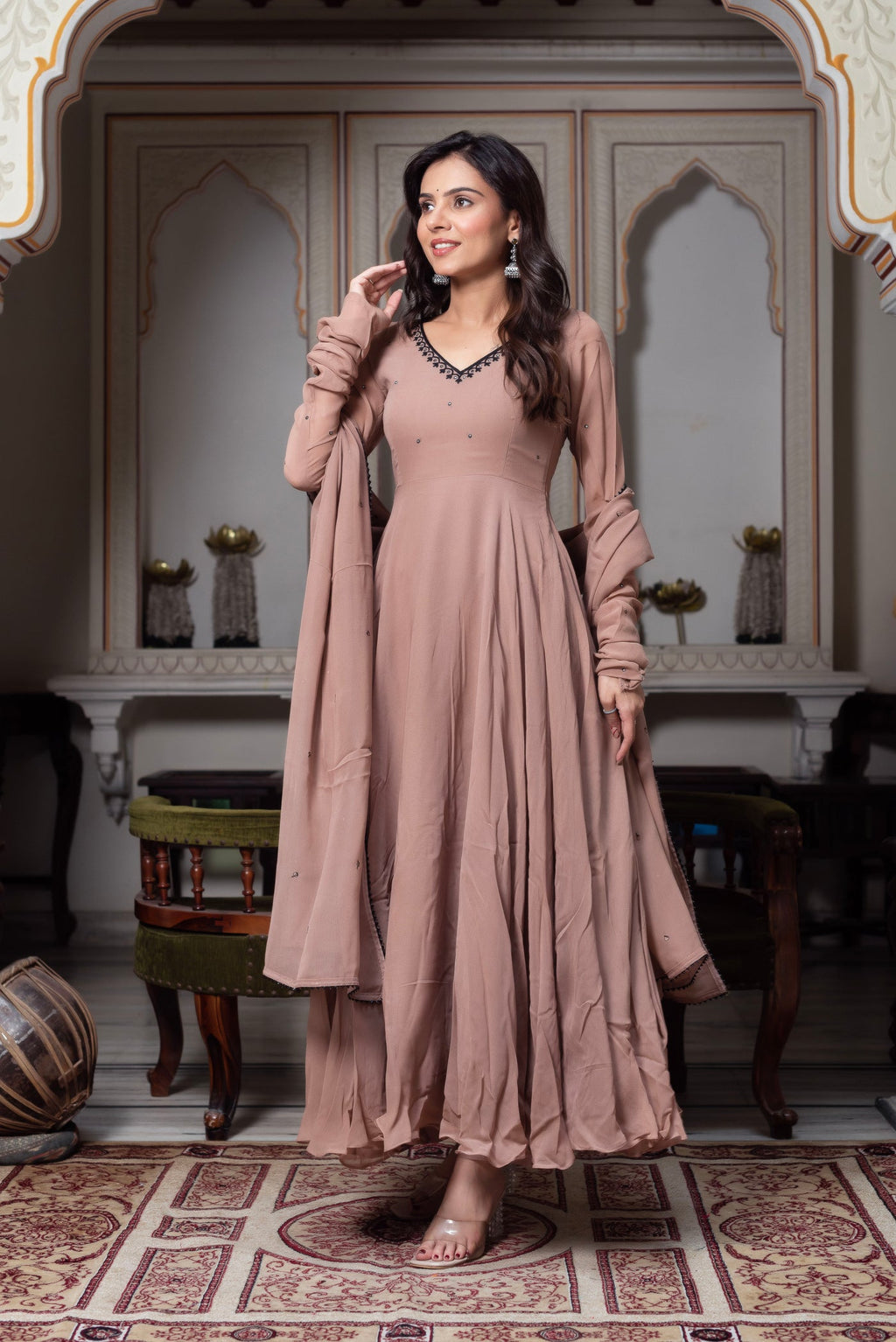 Lavish Embroidery Thread Work Anarkali Suit Set with Dupatta | Anarkali Suit For Women