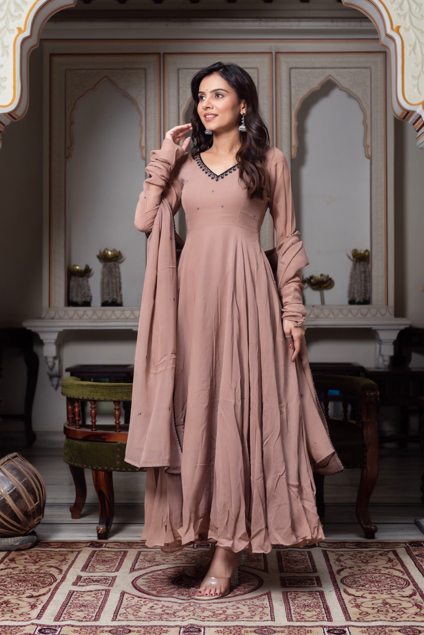 Lavish Embroidery Thread Work Anarkali Suit Set with Dupatta | Anarkali Suit For Women