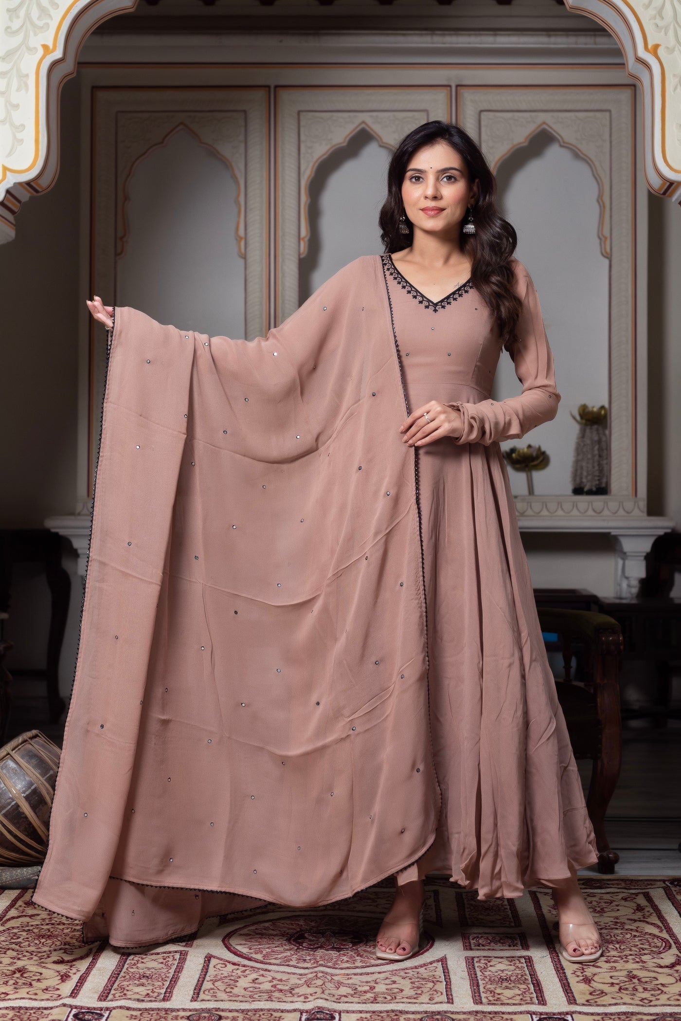 Lavish Embroidery Thread Work Anarkali Suit Set with Dupatta | Anarkali Suit For Women