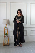 Moonlight Black Color Star Georgette With Embroidery Work Anarkali Gown | Anarkali Suit For Women
