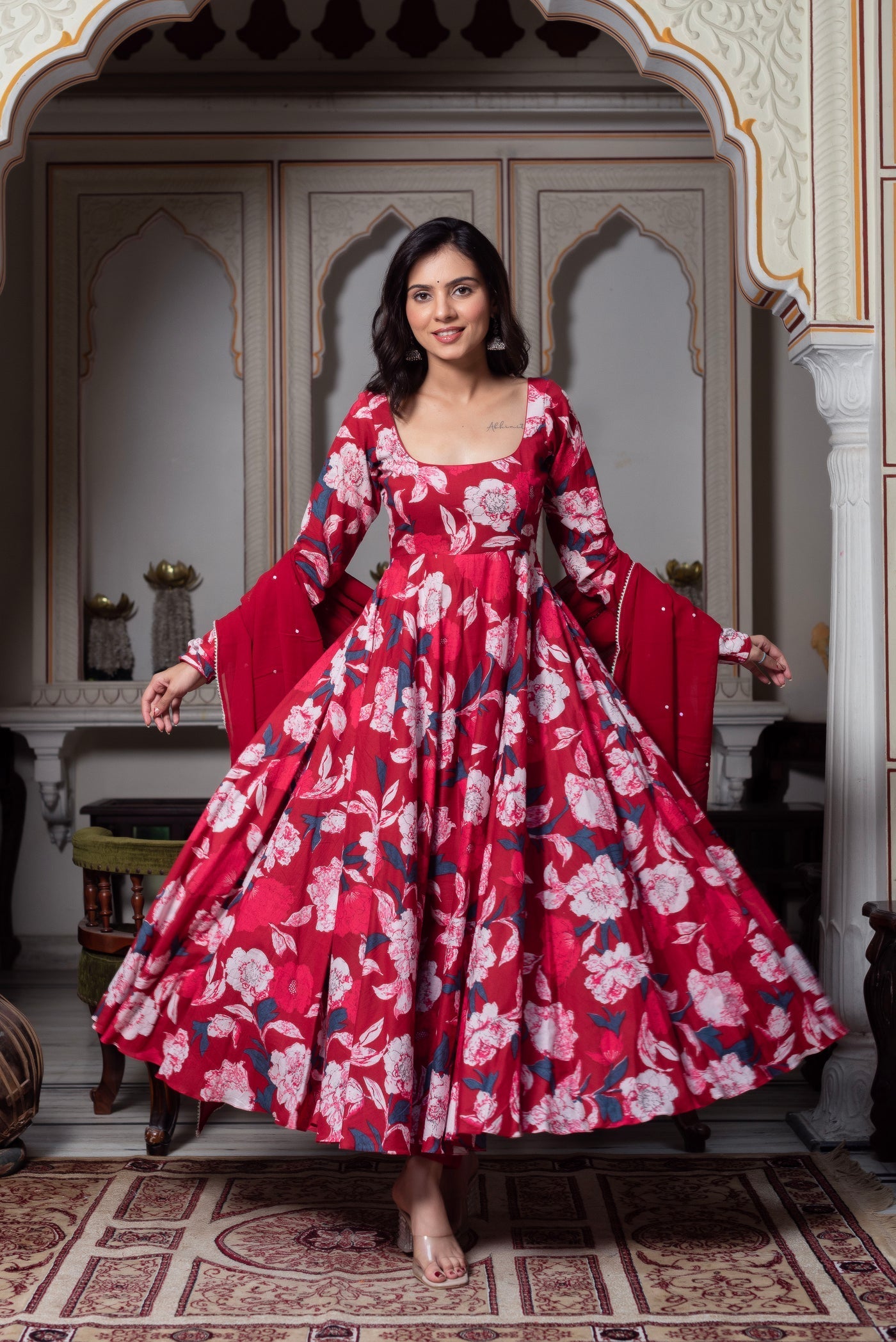 Rani Noor Digital Printed Anarkali Suit with Dupatta | Anarkali Suit For Women