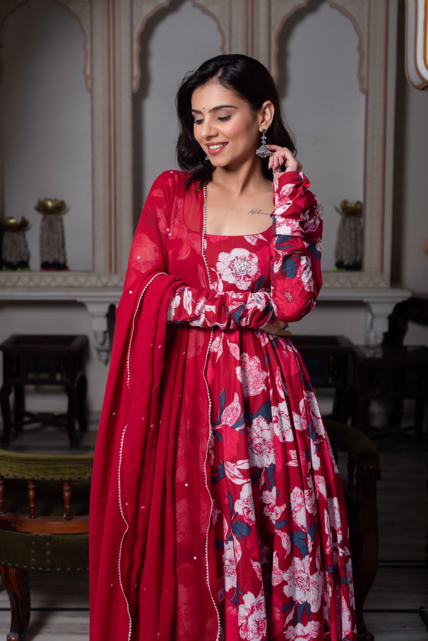 Rani Noor Digital Printed Anarkali Suit with Dupatta | Anarkali Suit For Women