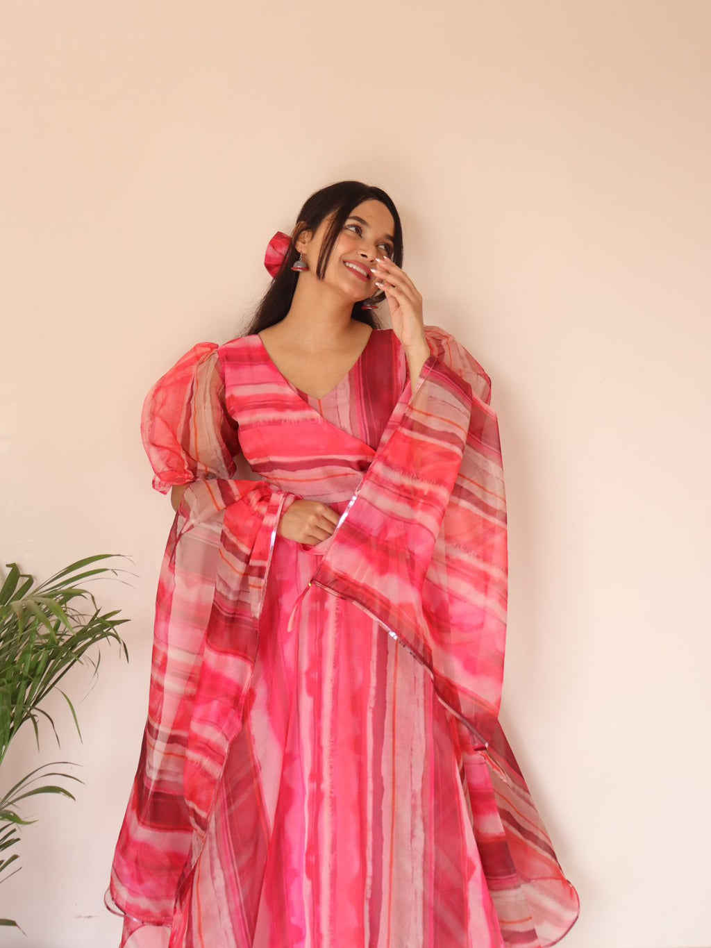 Multi Color Beautiful Printed Anarkali Gown For Women Pant With Dupatta