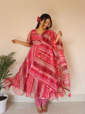 Multi Color Beautiful Printed Anarkali Gown For Women Pant With Dupatta
