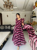 Wine Digital Printed Organza Silk Anarkali Suit For Women