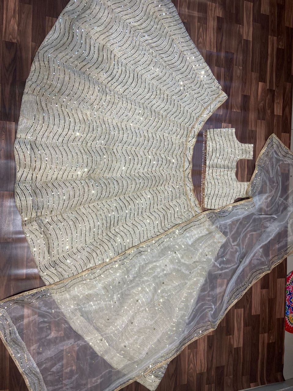 Ceremony Wear Organza Silk White Color Lehenga Choli